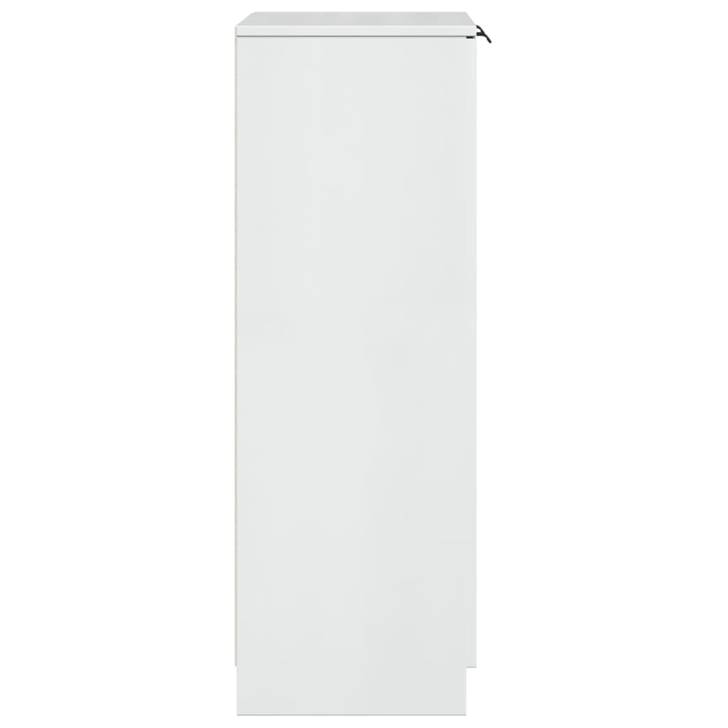 Shoe Cabinet High Gloss White 59x35x100.5 cm Engineered Wood
